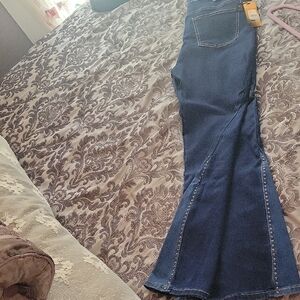 Embelished Bling Bebe Dark Blue Flare Jeans